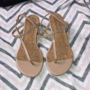 Nude sandal wedges